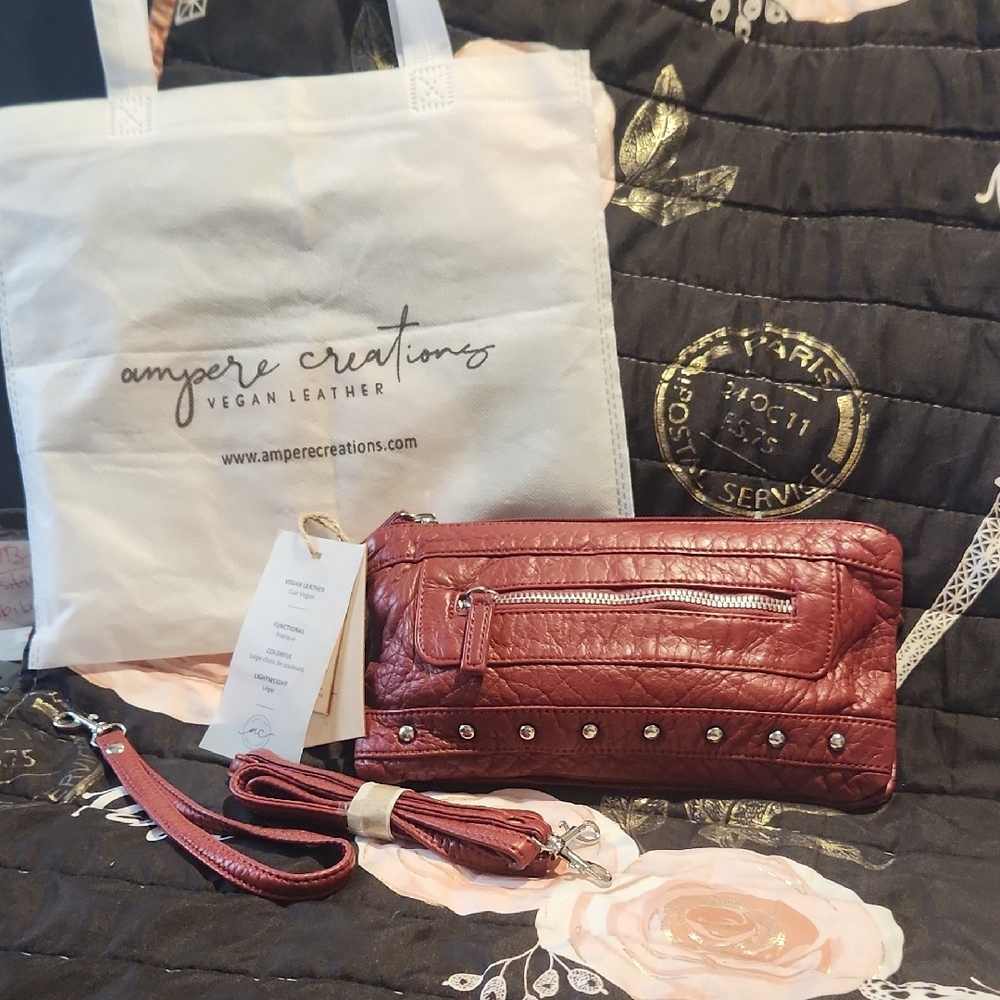 Ampere Creations Vegan Leather Red Crossbody/Wristlet